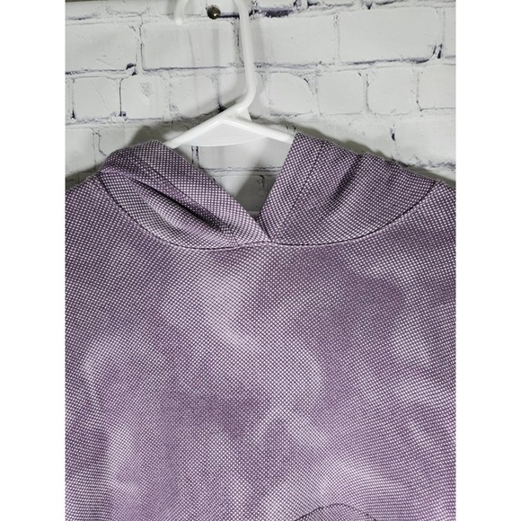 Athleta Girl Pullover Crop Sweatshirt Drawstring Hoodie Purple Size L 12 - Picture 4 of 6